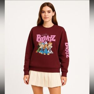Bratz Maroon Sweatshirt Y2K  Size XL